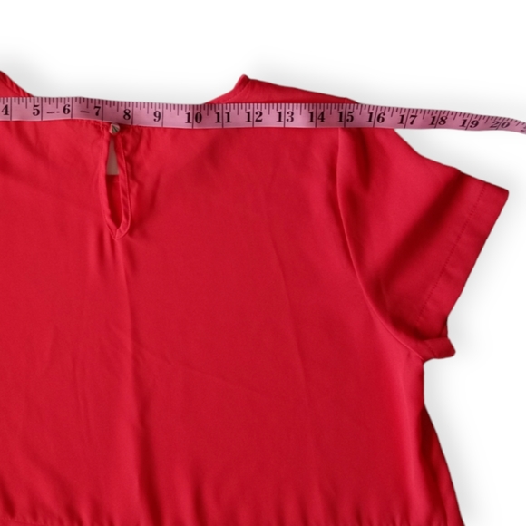 MERAKI WOMEN'S BLOUSE SHORT-SLEEVE. SIZE M. COLOR CORAL. - Picture 9 of 11